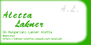 aletta lakner business card